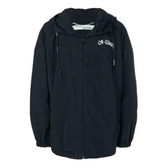 Palton cu glugă Impressionism Windbreaker pentru bărbați, negru