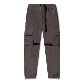 Pantaloni cargo cu dungi diagonale din poliester „Gri închis”