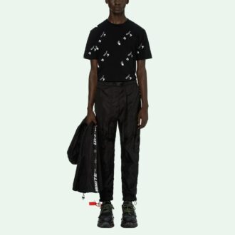 Pantaloni cargo cu imprimeu săgeată SS21, negri