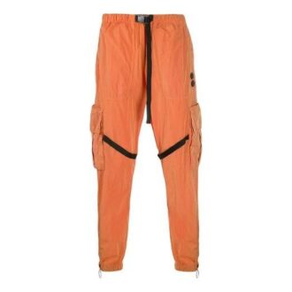 Pantaloni cargo din nailon, stil urban, cu logo simplu