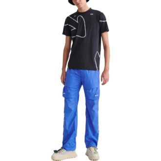 Pantaloni casual cu șireturi și imprimeu Off-White pentru bărbați SS22, albastru Pantaloni casual cu șireturi și imprimeu Off-White pentru bărbați SS22, albastru