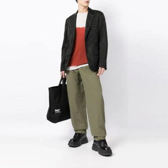 Pantaloni casual drepți, de culoare solidă, pentru bărbați, Off-White, croială largă, verde Pantaloni casual drepți, de culoare solidă, pentru bărbați, Off-White, croială largă, verde