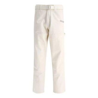 Pantaloni casual drepți, de culoare solidă, pentru bărbați, Off-White SS22, albi Pantaloni casual drepți, de culoare solidă, pentru bărbați, Off-White SS22, albi