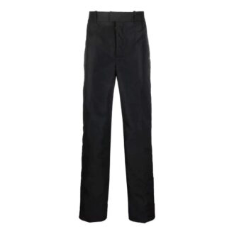 Pantaloni casual drepți Off-White pentru bărbați, colecția SS22, culoare solidă, negru Pantaloni casual drepți Off-White pentru bărbați, colecția SS22, culoare solidă, negru