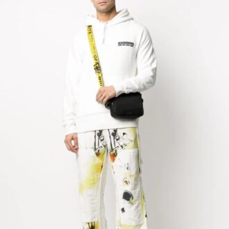 Pantaloni casual drepți pentru bărbați Off-White SS22 cu imprimeu, croială largă Pantaloni casual drepți pentru bărbați Off-White SS22 cu imprimeu, croială largă
