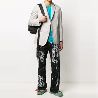 Pantaloni casual Futura Crossover cu imprimeu, negri Pantaloni casual Futura Crossover cu imprimeu, negri