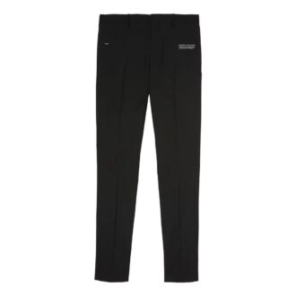 Pantaloni casual Off-White pentru bărbați FW22, cu croi drept, imprimeu cu litere, culoare solidă, versiune standard, negru Pantaloni casual Off-White pentru bărbați FW22, cu croi drept, imprimeu cu litere, culoare solidă, versiune standard, negru