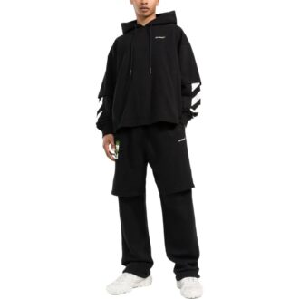 Pantaloni casual Off-White pentru bărbați FW22 cu imprimeu Arrows, negru Pantaloni casual Off-White pentru bărbați FW22 cu imprimeu Arrows, negru