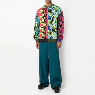 Pantaloni casual Off-White pentru bărbați FW22, cu talie elastică, croi drept, culoare solidă, croi larg, albastru Pantaloni casual Off-White pentru bărbați FW22, cu talie elastică, croi drept, culoare solidă, croi larg, albastru