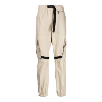Pantaloni casual Off-White pentru bărbați FW22, culoare solidă, cu buzunare mari și șireturi, versiune bej Pantaloni casual Off-White pentru bărbați FW22, culoare solidă, cu buzunare mari și șireturi, versiune bej