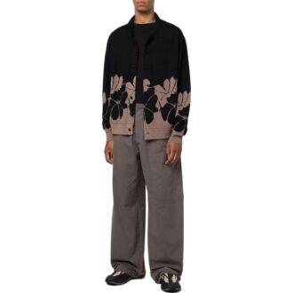 Pantaloni casual Off-White pentru bărbați FW22, culoare solidă, cu logo brodat, croială largă, gri Pantaloni casual Off-White pentru bărbați FW22, culoare solidă, cu logo brodat, croială largă, gri