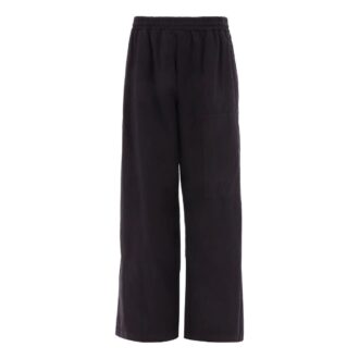 Pantaloni casual Off-White pentru bărbați FW22, culoare solidă, cu logo brodat, croială largă, negru Pantaloni casual Off-White pentru bărbați FW22, culoare solidă, cu logo brodat, croială largă, negru