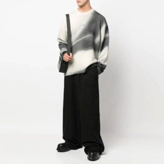 Pantaloni casual Off-White pentru bărbați FW22, culoare solidă, cu logo brodat, croială largă, negru Pantaloni casual Off-White pentru bărbați FW22, culoare solidă, cu logo brodat, croială largă, negru
