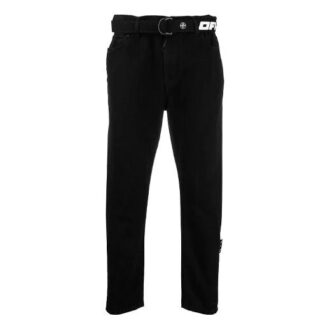 Pantaloni de blugi cu logo pentru bărbați SS21, negri