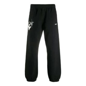 Pantaloni de bărbați FW20 cu imprimeu logo Hand Workers, negri