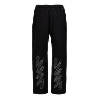 Pantaloni de jogging cu șnur Scribble Diags „Negru”