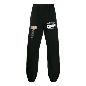Pantaloni de trening cu logo ondulat SS20 pentru bărbați, negri