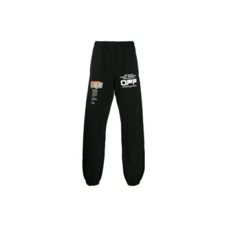 Pantaloni de trening cu logo ondulat SS20 pentru bărbați, negri