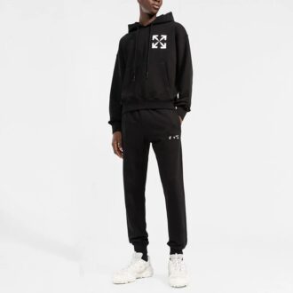Pantaloni de trening din bumbac Hands Off „Negru”