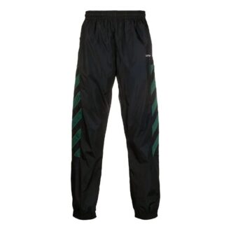 Pantaloni de trening din nailon Diag „Negru//Alb”