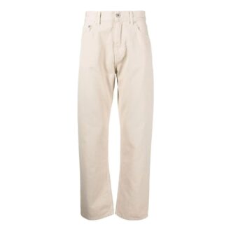 Pantaloni drepți cu fermoar „Beige”