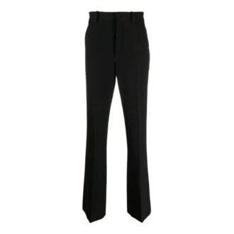 Pantaloni drepți cu imprimeu logo SS21, versiune neagră