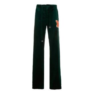 Pantaloni FW20 cu patch cu logo și efect de catifea