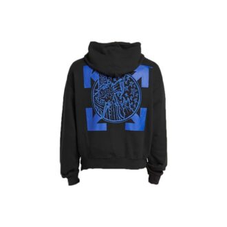Pantaloni largi Off-White pentru bărbați, cu logo Wizard și Cat Over Arrows, negri