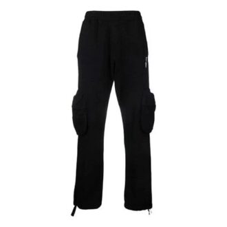 Pantaloni lungi cargo Off-White pentru bărbați FW21 cu logo alfabet, croială largă, negru