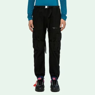 Pantaloni lungi cargo Off-White pentru bărbați, negri