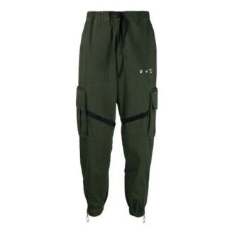 Pantaloni lungi casual cargo SS21, croială largă, verde