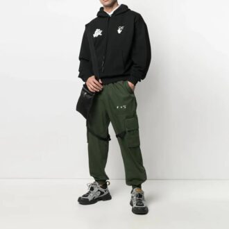 Pantaloni lungi casual cargo SS21, croială largă, verde