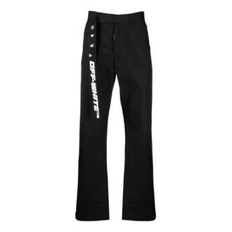 Pantaloni lungi casual cu model logo SS21, negri