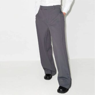 Pantaloni lungi casual Off-White pentru bărbați FW21, croi drept, culoare solidă, croială largă, gri