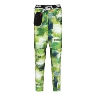 Pantaloni lungi casual pentru bărbați Off-White cu imprimeu camuflaj, verde