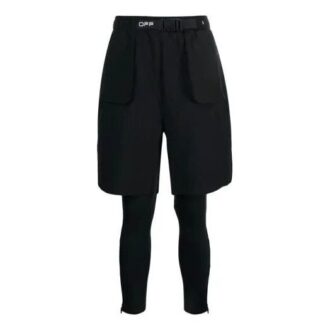 Pantaloni lungi casual pentru bărbați Off-White cu model alfabetic, croială slim, negru
