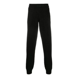 Pantaloni lungi casual pentru bărbați Off-White, cu talie elastică, culoare solidă, negru Pantaloni lungi casual pentru bărbați Off-White, cu talie elastică, culoare solidă, negru