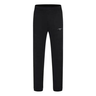 Pantaloni lungi casual pentru bărbați Off-White, culoare solidă, cu imprimeu logo, negru Pantaloni lungi casual pentru bărbați Off-White, culoare solidă, cu imprimeu logo, negru