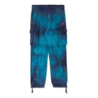 Pantaloni lungi casual pentru bărbați Off-White, de culoare albă, cu buzunare cargo și imprimeu tie-dye, albastru Pantaloni lungi casual pentru bărbați Off-White, de culoare albă, cu buzunare cargo și imprimeu tie-dye, albastru