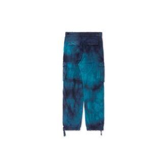 Pantaloni lungi casual pentru bărbați Off-White, de culoare albă, cu buzunare cargo și imprimeu tie-dye, albastru Pantaloni lungi casual pentru bărbați Off-White, de culoare albă, cu buzunare cargo și imprimeu tie-dye, albastru