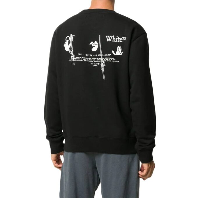 Pantaloni lungi de sport Off-White pentru bărbați cu logo Arrows, negri