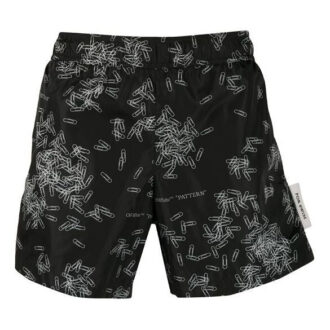 Pantaloni negri cu imprimeu Off-White pentru bărbați SS21