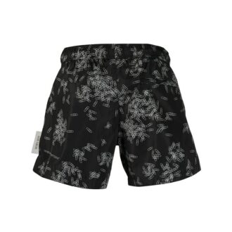 Pantaloni negri cu imprimeu Off-White pentru bărbați SS21