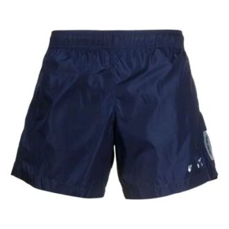 Pantaloni Off-White pentru bărbați SS21 cu logo, albastru marin