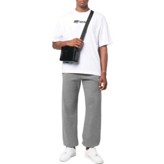 Pantaloni/pantaloni de sport/pantaloni de jogging Off-White pentru bărbați FW22 Wave Diag Logo Stripe Bundle Feet, gri