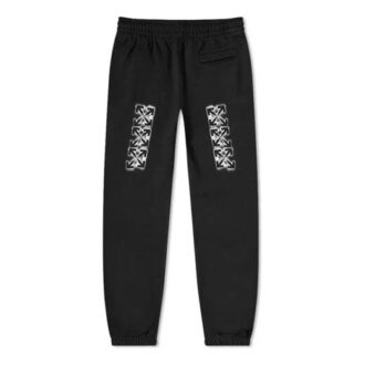 Pantaloni/pantaloni de sport/pantaloni de jogging Off-White pentru bărbați, negri, cu imprimeu Stancil
