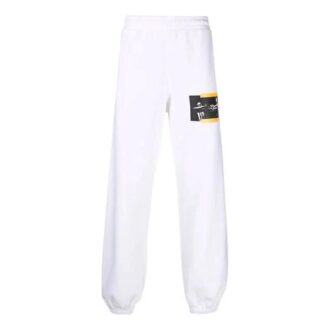 Pantaloni/pantaloni sport/pantaloni de jogging Off-White pentru bărbați FW21 cu imprimeu Caravaggio, albi