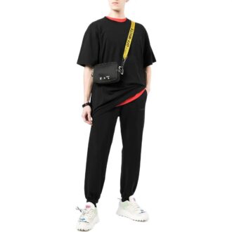 Pantaloni/pantaloni sport/pantaloni de jogging Off-White pentru bărbați SS22 cu imprimeu logo pe spate, negri