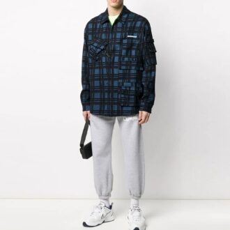 Pantaloni/pantaloni sport/pantaloni de jogging pentru bărbați Off-White, cu imprimeu logo, gri deschis