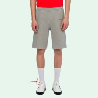 Pantaloni Scurți Basic Printing cu logo mic, gri